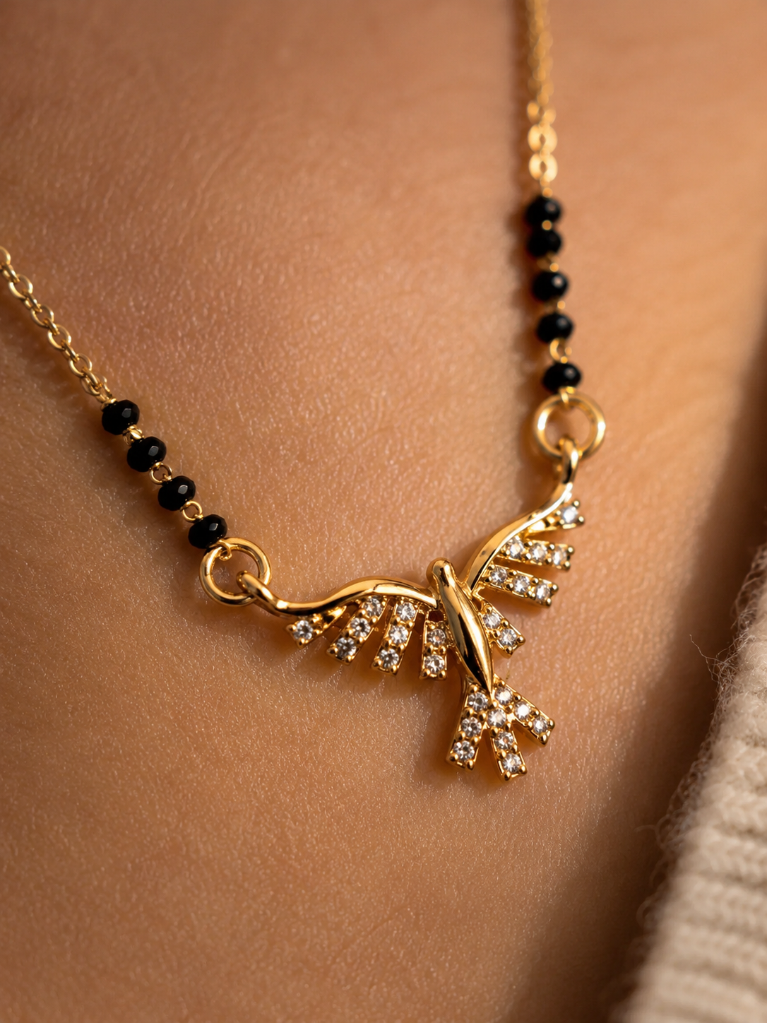 Buy 1 Get 1 Free - Golden Wings Diamond Mangalsutra