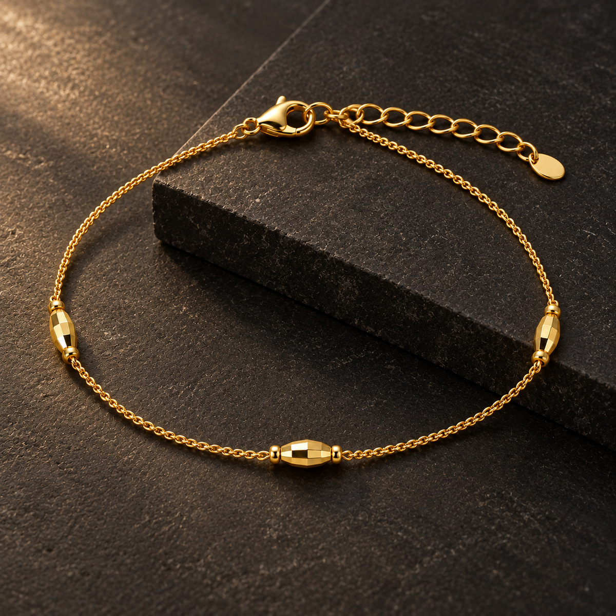 Minimal Gold-Tone Bead Chain Bracelet
