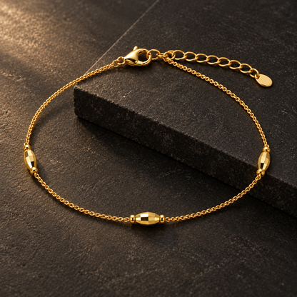 Minimal Gold-Tone Bead Chain Bracelet