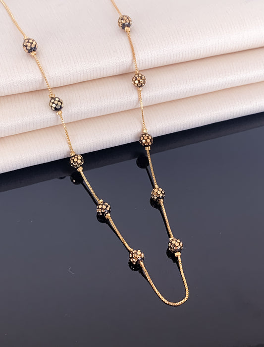 High Gold Fancy Black Ball Chain