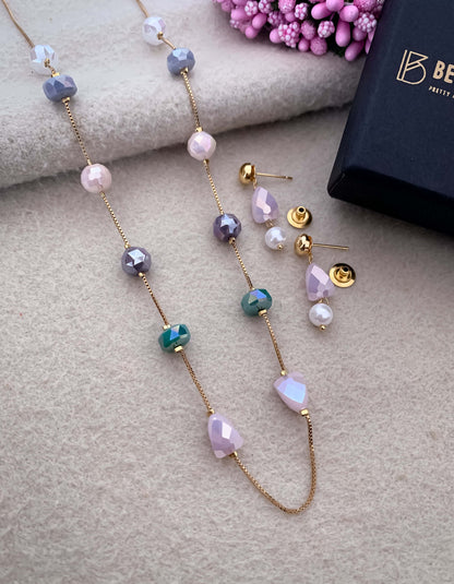 Fancy High Gold Western Mala Set Multi Colour - Western Mala Set - Belleza Jewels
