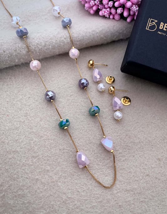 Fancy High Gold Western Mala Set Multi Colour - Western Mala Set - Belleza Jewels