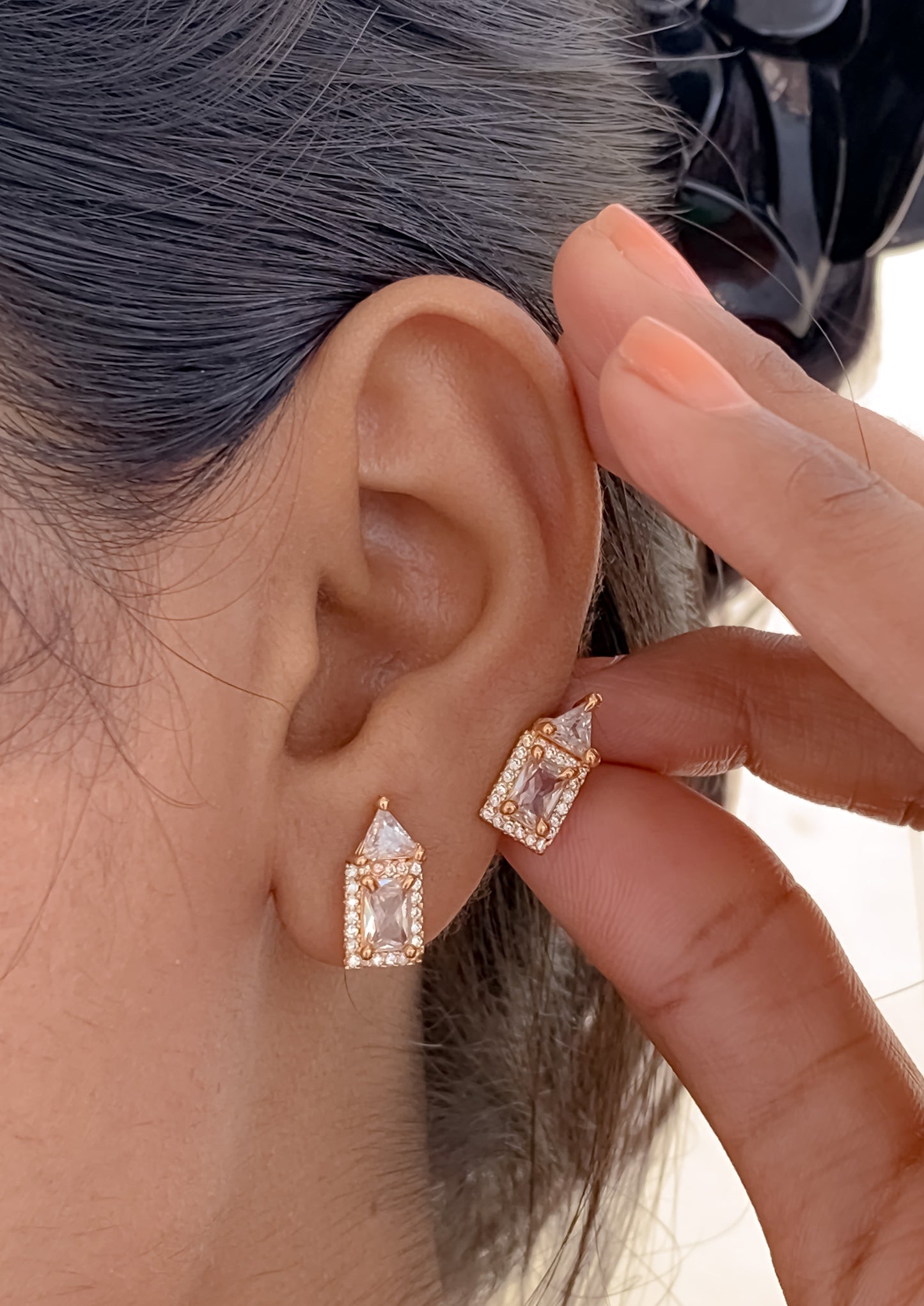 Sparkling Elegance: American Diamond Fancy Earrings Belleza Jewels