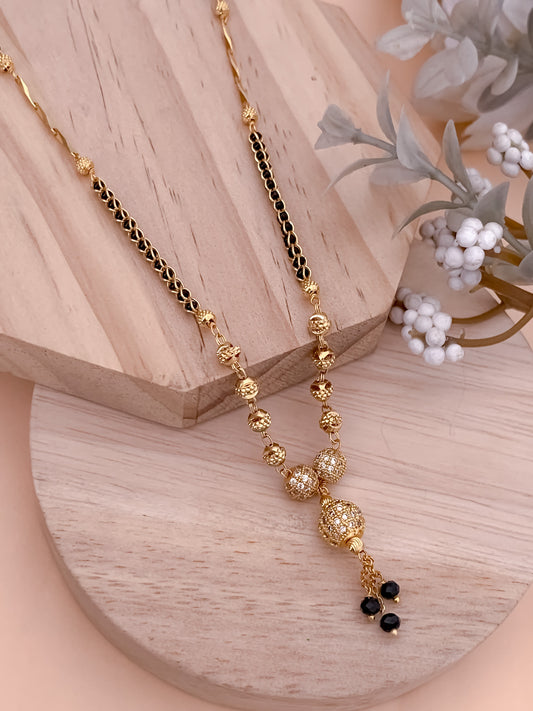 American Diamond Fancy Balls High Gold Hanging Fancy Mangalsutra Belleza Jewels