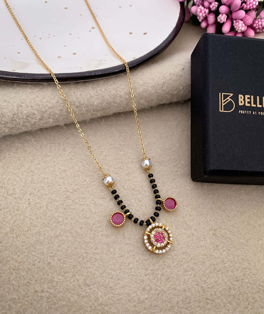 Buy 1 Get 1 Free American Diamond High Gold Plated Fancy Delicate Mangalsutra - Mangalsutra - Belleza Jewels