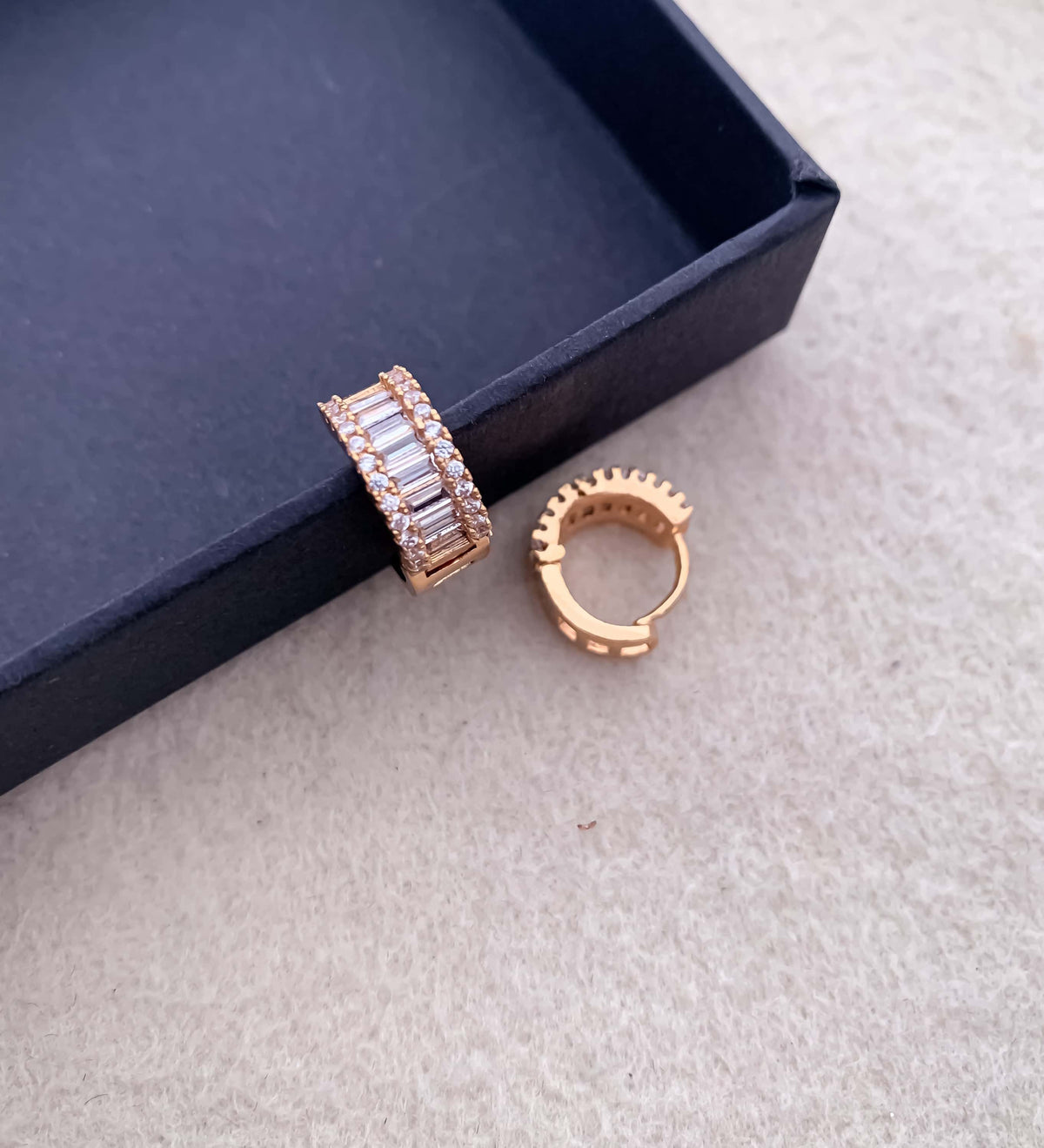 BUY 1 GET 1 FREE -American Diamond And Chowki Diamond Rose Gold Plated Fancy Earrings Bali - Earrings - Belleza Jewels