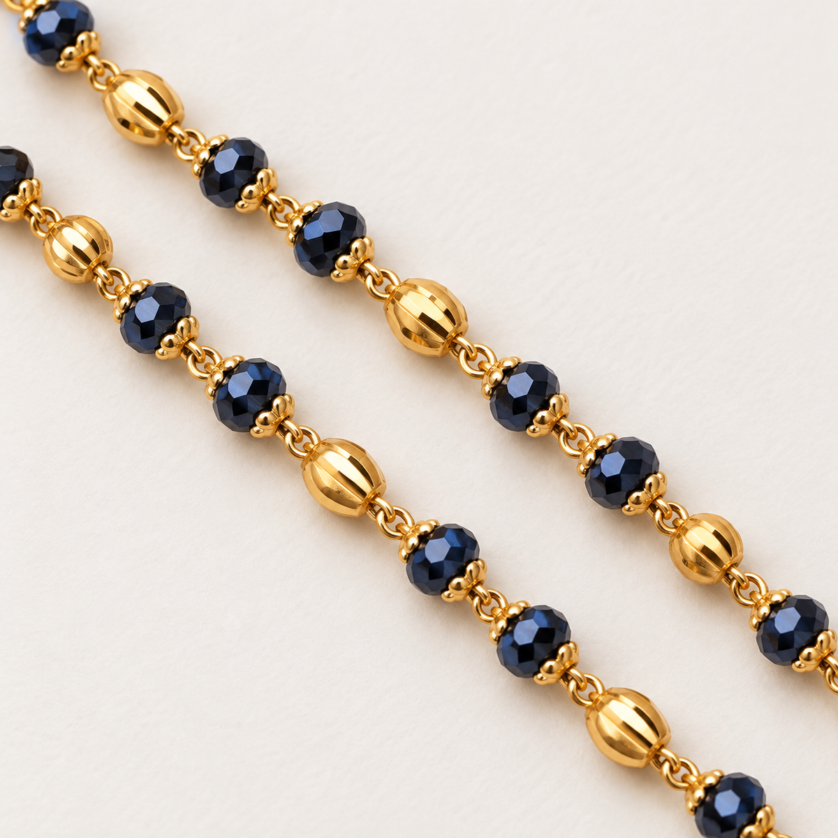 Crystal with Golden Oval Bead Nazariya Bracelet