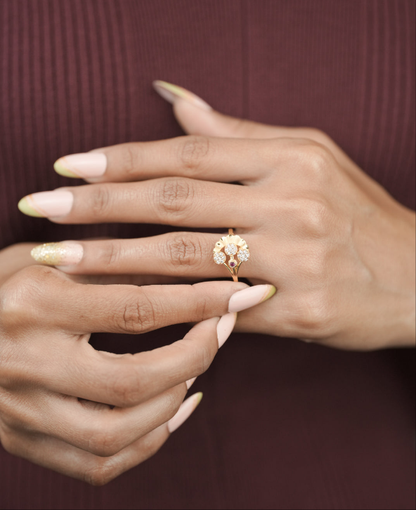 Fancy High Gold Plated Delicate Adjustable Ring