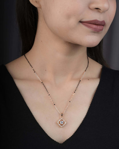 Buy 1 Get 1 Free American Diamond Fancy Rose Gold Mangalsutra - Mangalsutra - Belleza Jewels