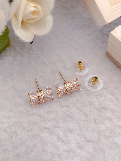 BUY 1 GET 1 FREE -American Diamond Rose Gold Plated Fancy Delicate Earrings