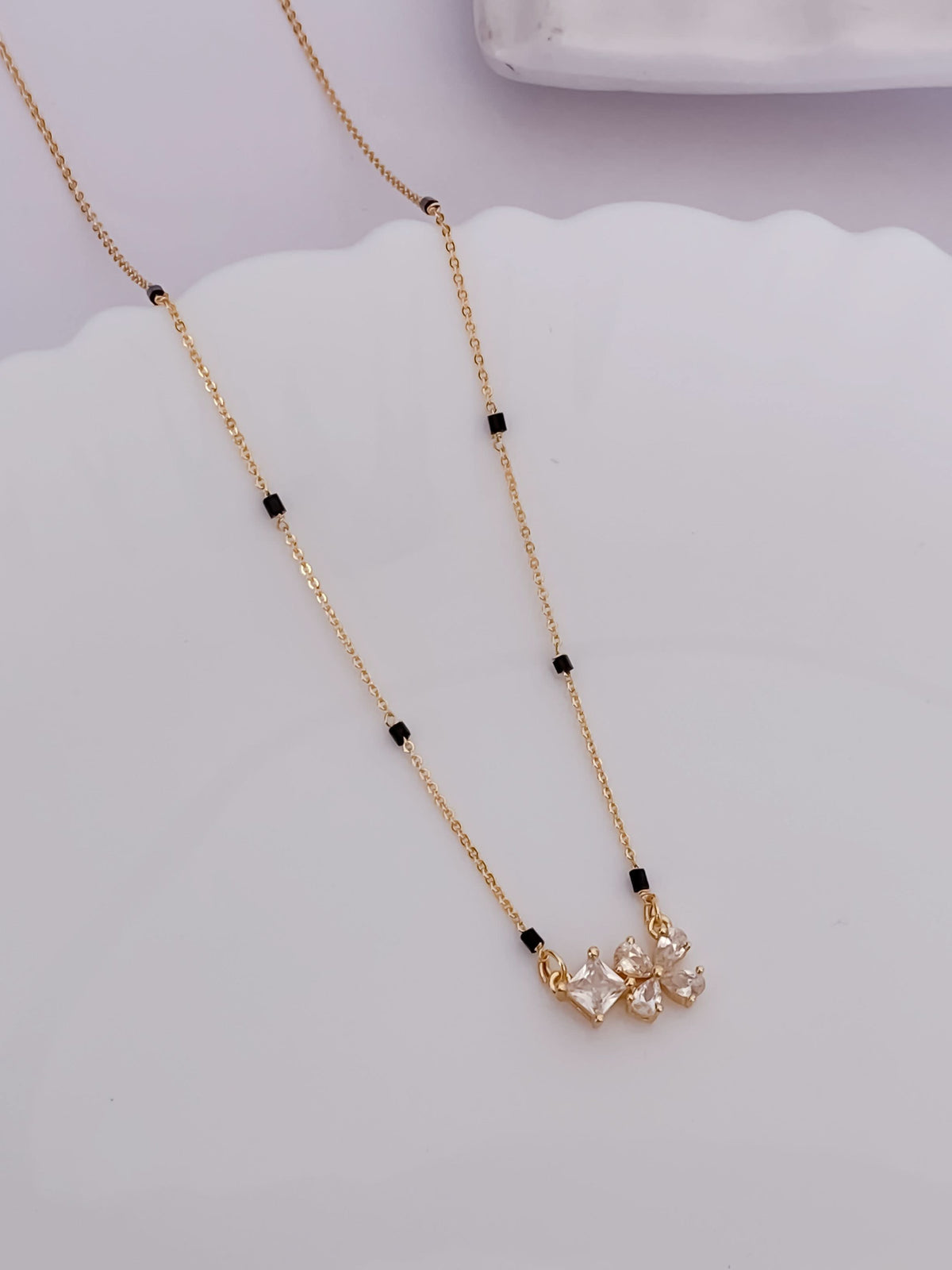 Buy 1 Get 1 Free -Duo Bloom Crystal Mangalsutra - Mangalsutra - Belleza Jewels