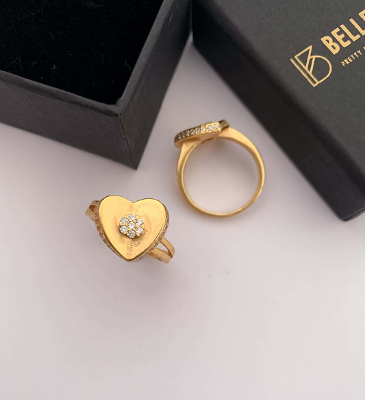 American Dimond heart shape fancy ring. - finger ring - Belleza Jewels
