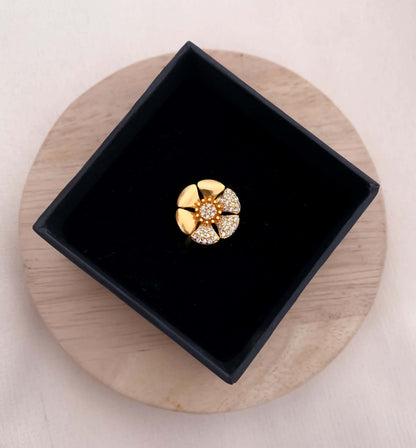 American Diamond round shap fancy heavy ring . - finger ring - Belleza Jewels