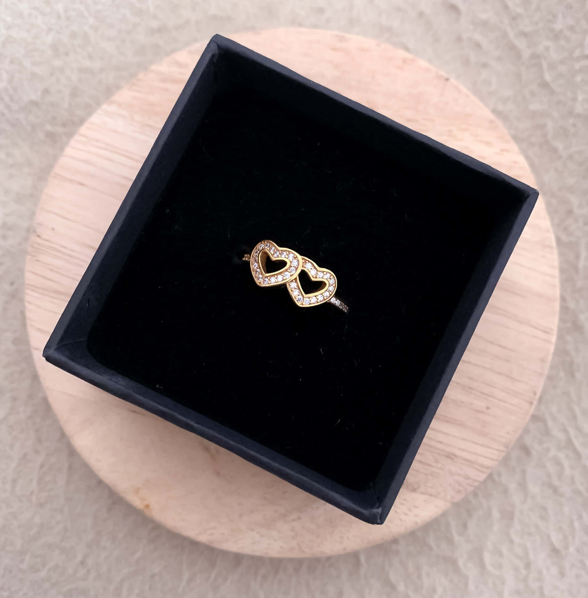American Diamond high gold heart shape fancy delicated Ring - finger ring - Belleza Jewels
