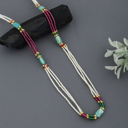 Fancy Crystal Mala 3 Line Length 18 Inch - Western Mala Set - Belleza Jewels