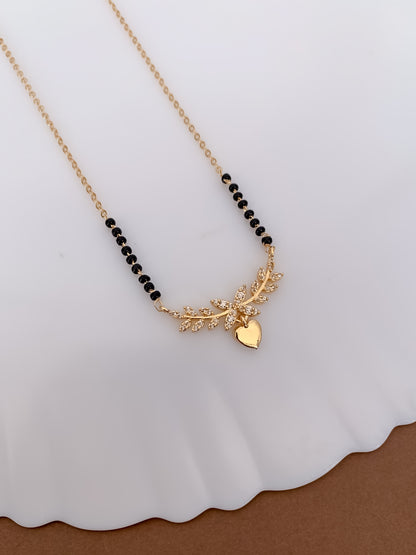 Gold Plated Black Bead Daily Wear Mangalsutra