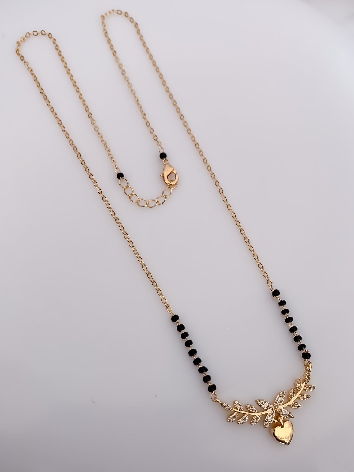 Gold Plated Black Bead Daily Wear Mangalsutra