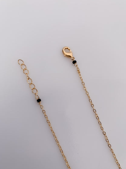 Gold Plated Black Bead Daily Wear Mangalsutra