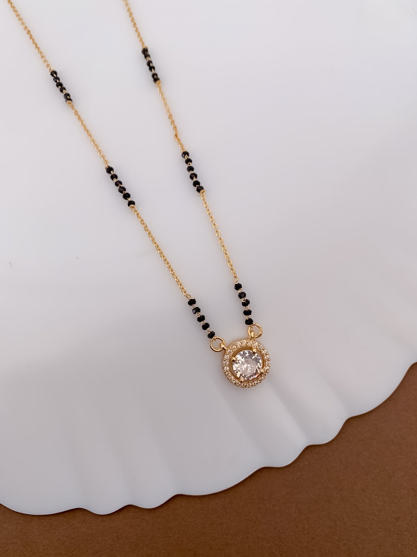 Elegant Halo Crystal Mangalsutra