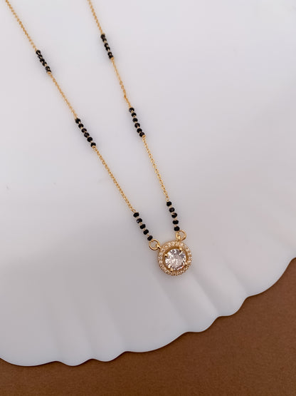 Elegant Halo Crystal Mangalsutra