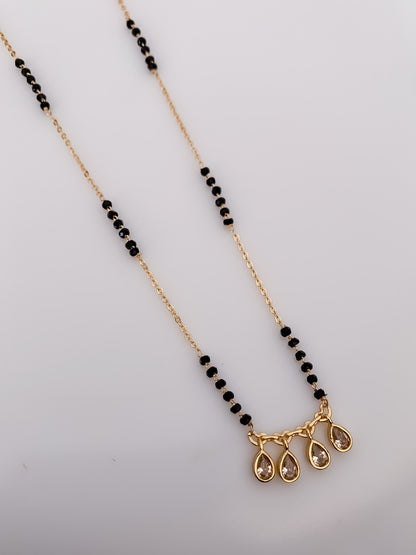 Buy 1 Get 1 Free - Golden Teardrop Charm Mangalsutra