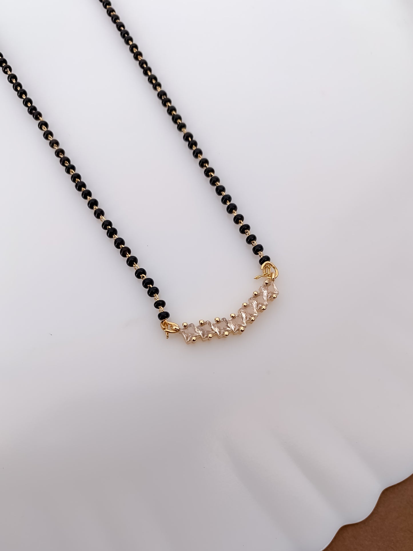 Buy 1 Get 1 Free - Crystal Curve Mangalsutra Necklace
