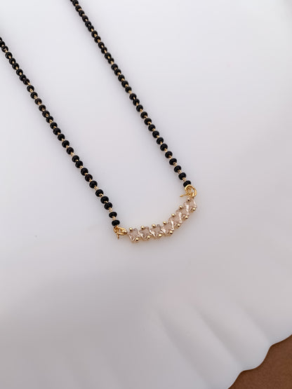 Buy 1 Get 1 Free - Crystal Curve Mangalsutra Necklace