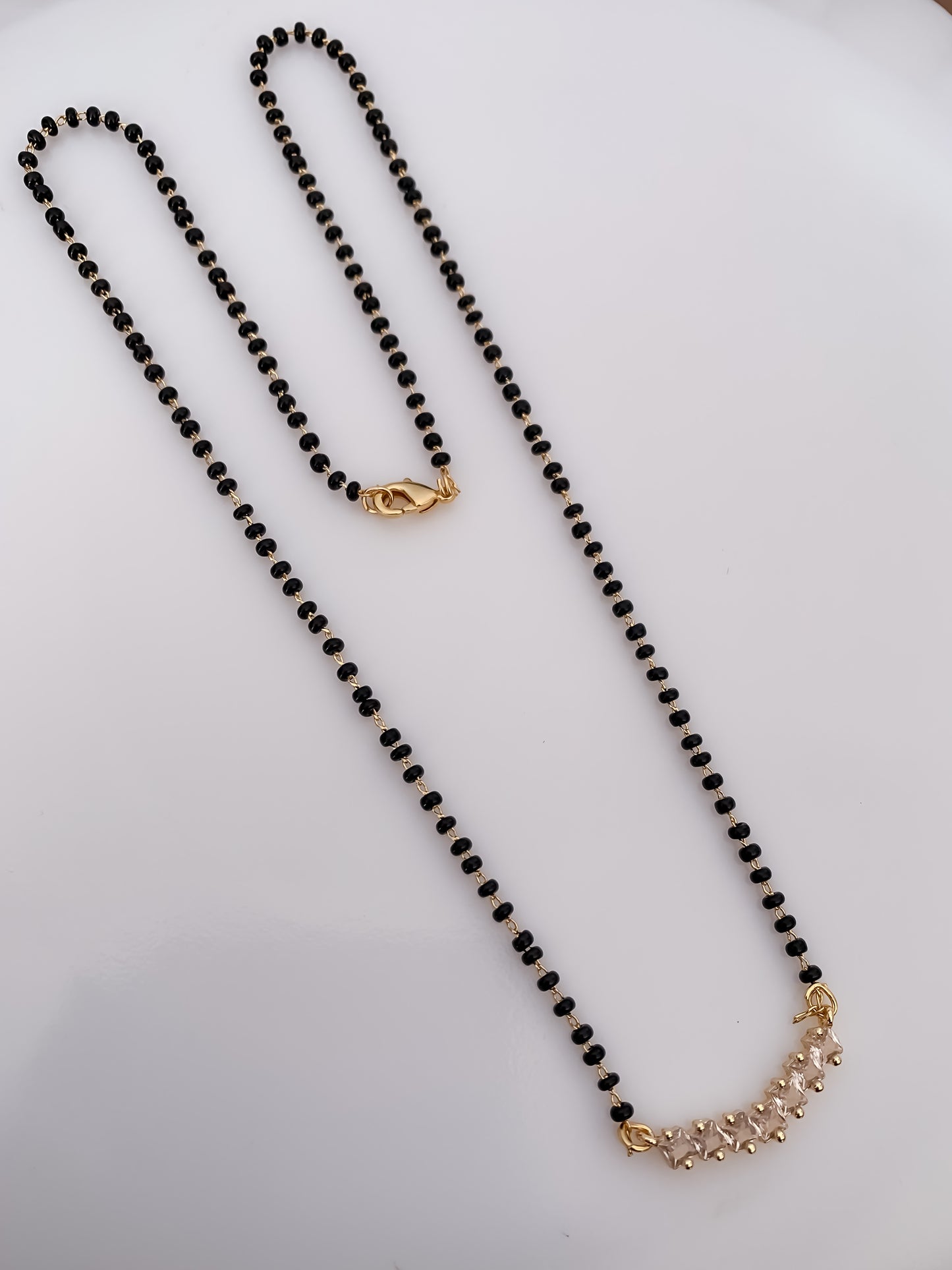 Buy 1 Get 1 Free - Crystal Curve Mangalsutra Necklace