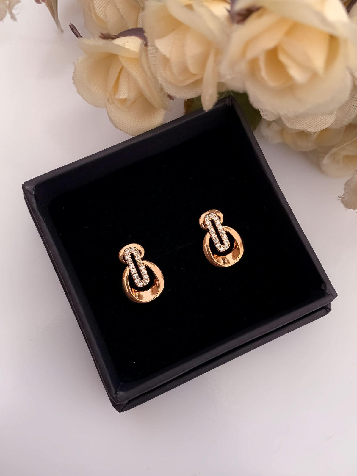 American Diamond Rose Gold Fancy Delicate Bali - BALI - Belleza Jewels