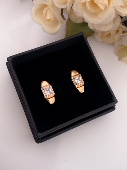 BUY 1 GET 1 FREE -American Diamond Rose Gold Plated Fancy Delicate Earring Bali - BALI - Belleza Jewels