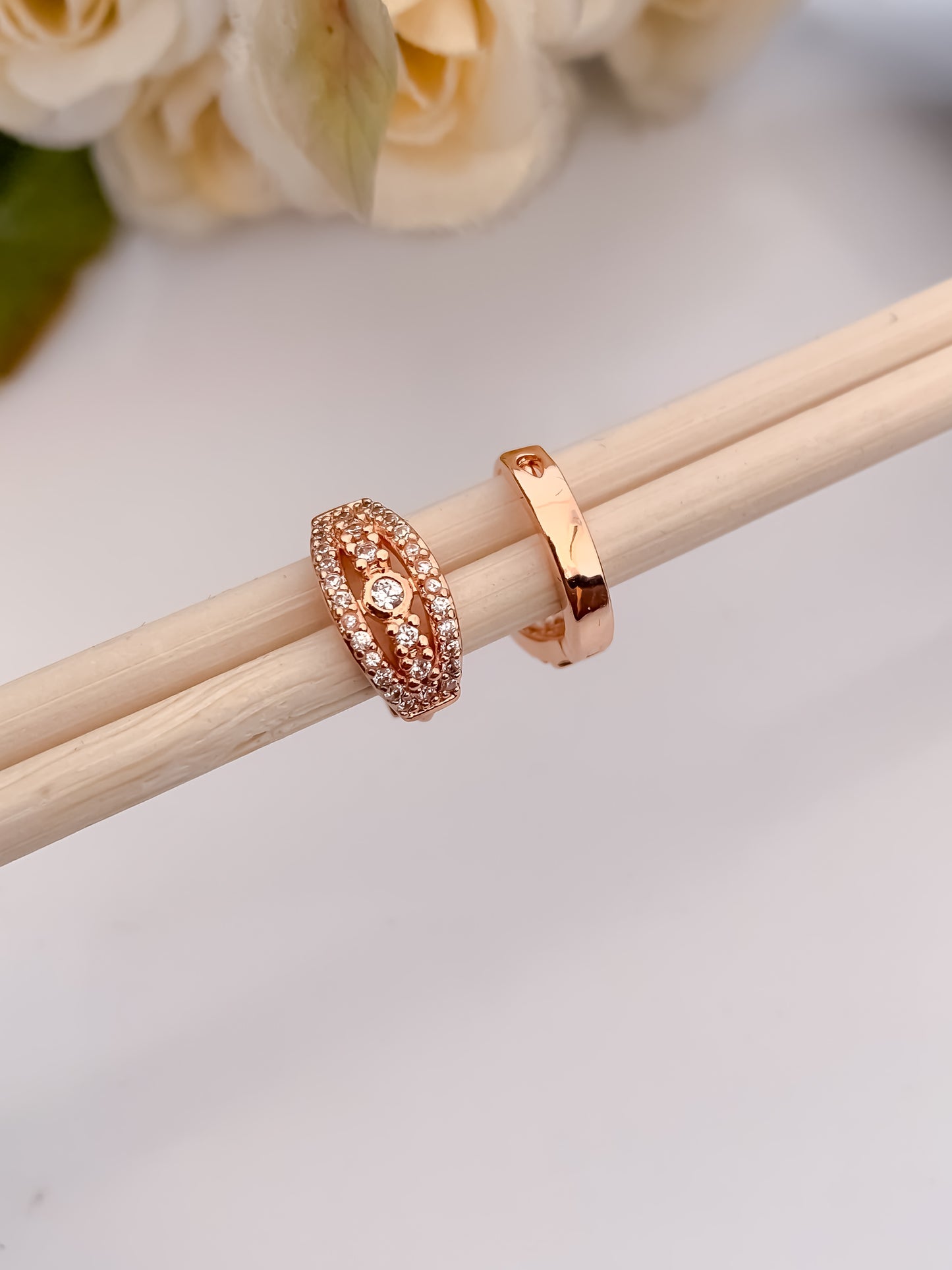 American Diamond Rose Gold Fancy Delicate Bali - BALI - Belleza Jewels