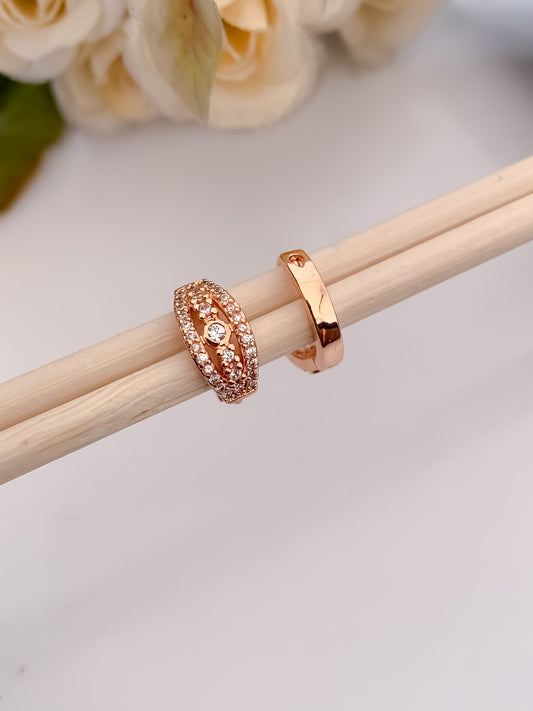 American Diamond Rose Gold Fancy Delicate Bali - BALI - Belleza Jewels