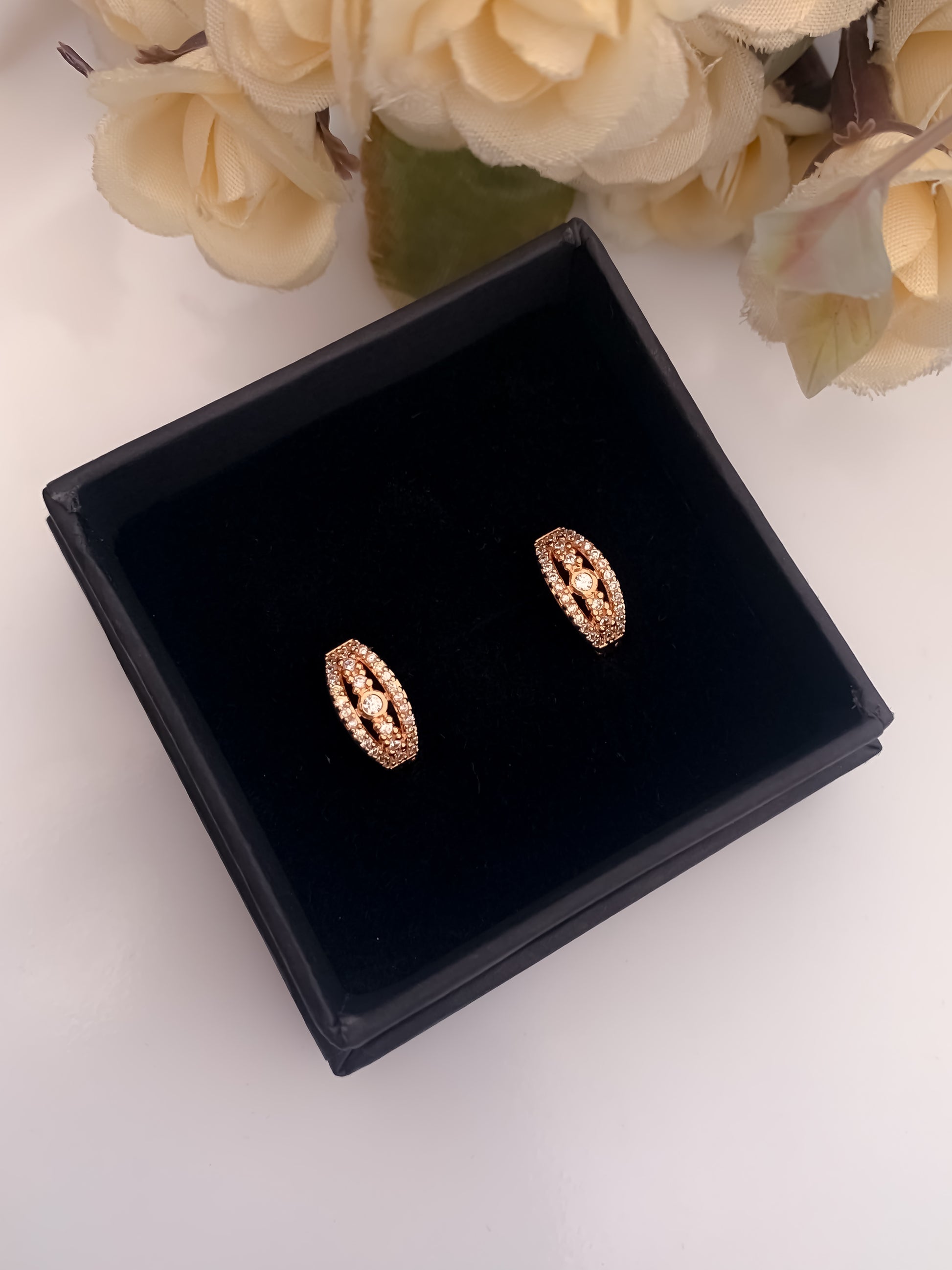 American Diamond Rose Gold Fancy Delicate Bali - BALI - Belleza Jewels