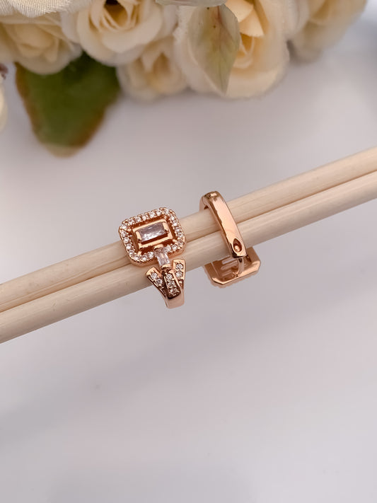 BUY 1 GET 1 FREE -American Diamond Rose Gold Fancy Delicate Bali - BALI - Belleza Jewels