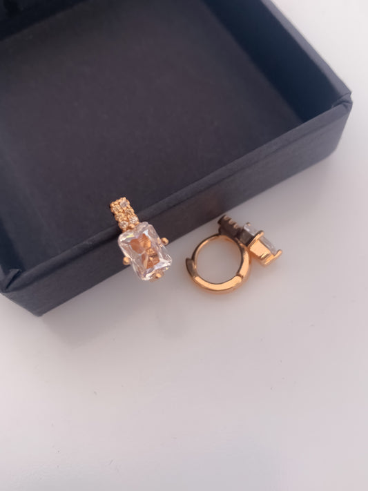 BUY 1 GET 1 FREE -American Diamond Rose Gold Fancy Delicate Bali Earrings - BALI - Belleza Jewels