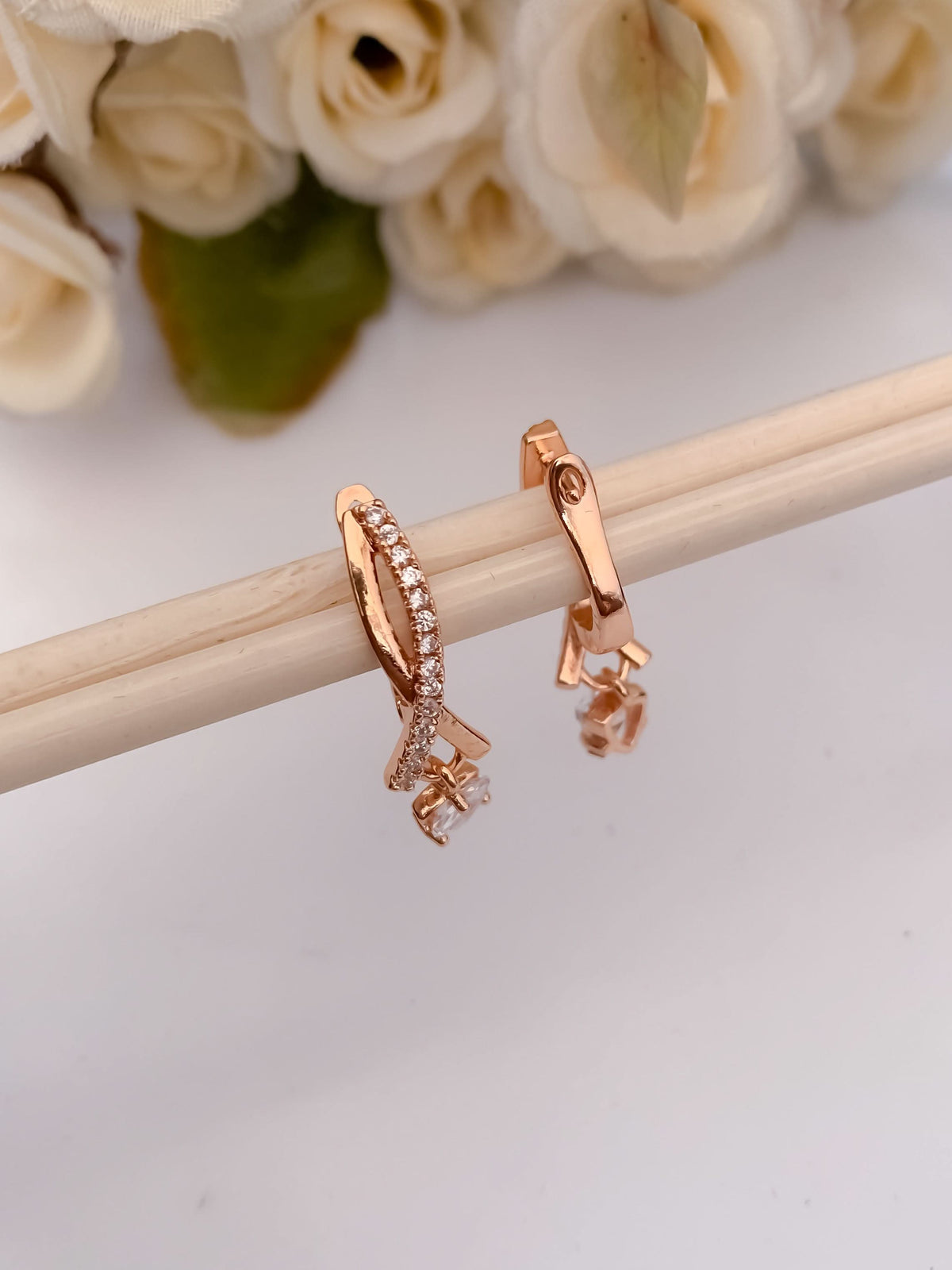 BUY 1 GET 1 FREE -American Diamond Rose Gold Delicated Fancy Bali - BALI - Belleza Jewels