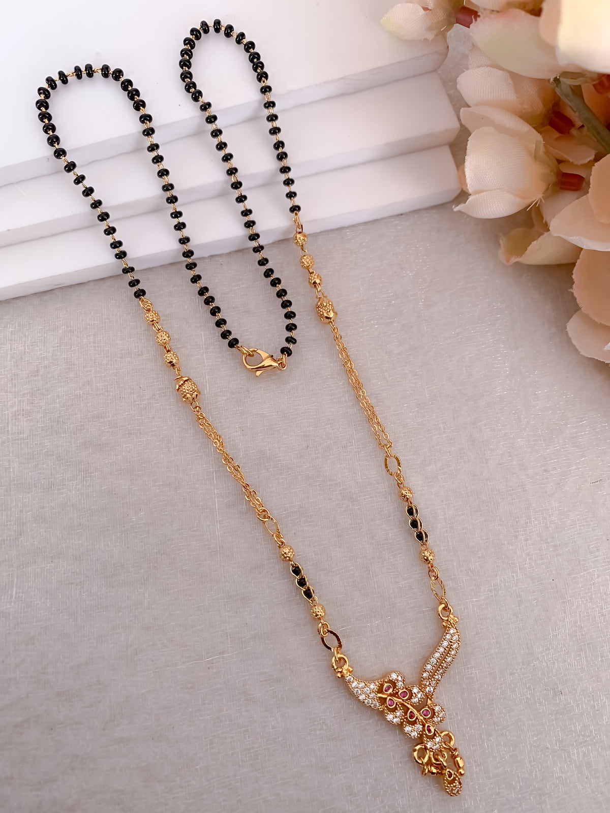 Buy 1 Get 1 Free - American Diamond High Gold Plated Fancy Mangalsutra - Mangalsutra - Belleza Jewels