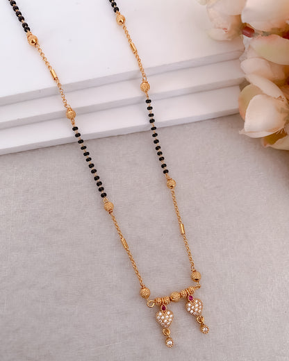 Buy 1 Get 1 Free - American Diamond High Gold Plated Fancy Hanging Mangalsutra