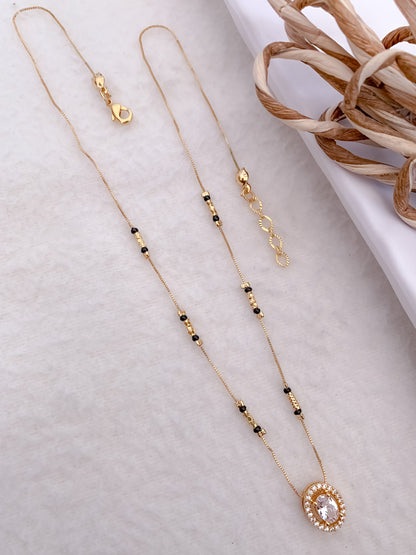 Buy 1 Get 1 Free - American Diamond Gold Plated Fancy Delicate Mangalsutra