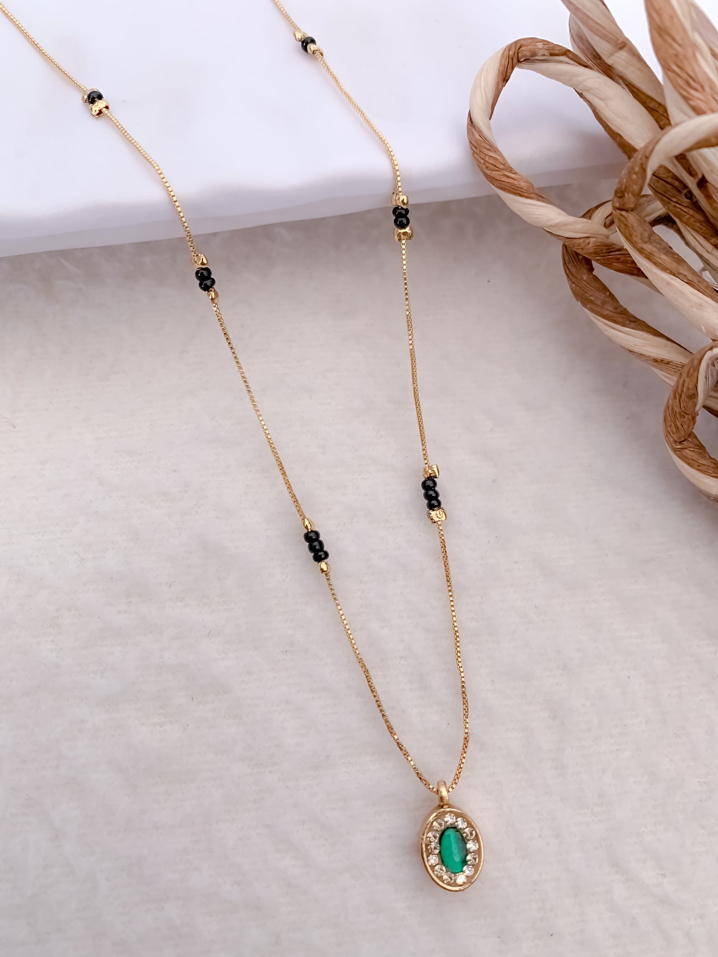 Buy 1 Get 1 Free - American Diamond Gold Fancy Delicate Mangalsutra