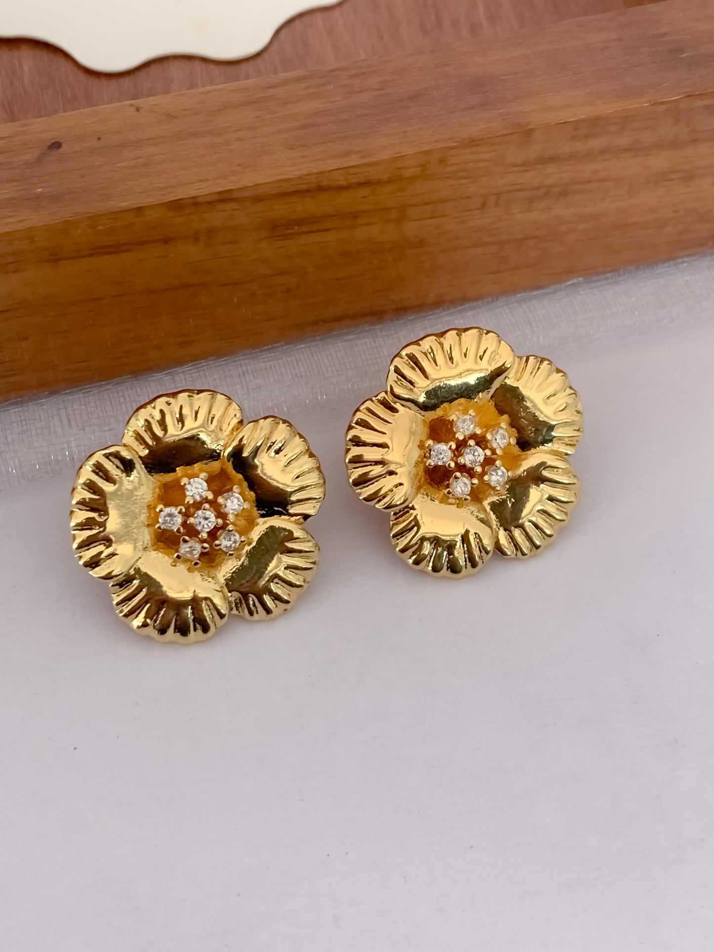 BUY 1 GET 1 FREE -Fancy High Gold Plated Flower Sheap Delicate Earrings