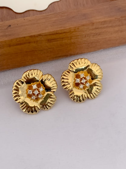 BUY 1 GET 1 FREE -Fancy High Gold Plated Flower Sheap Delicate Earrings