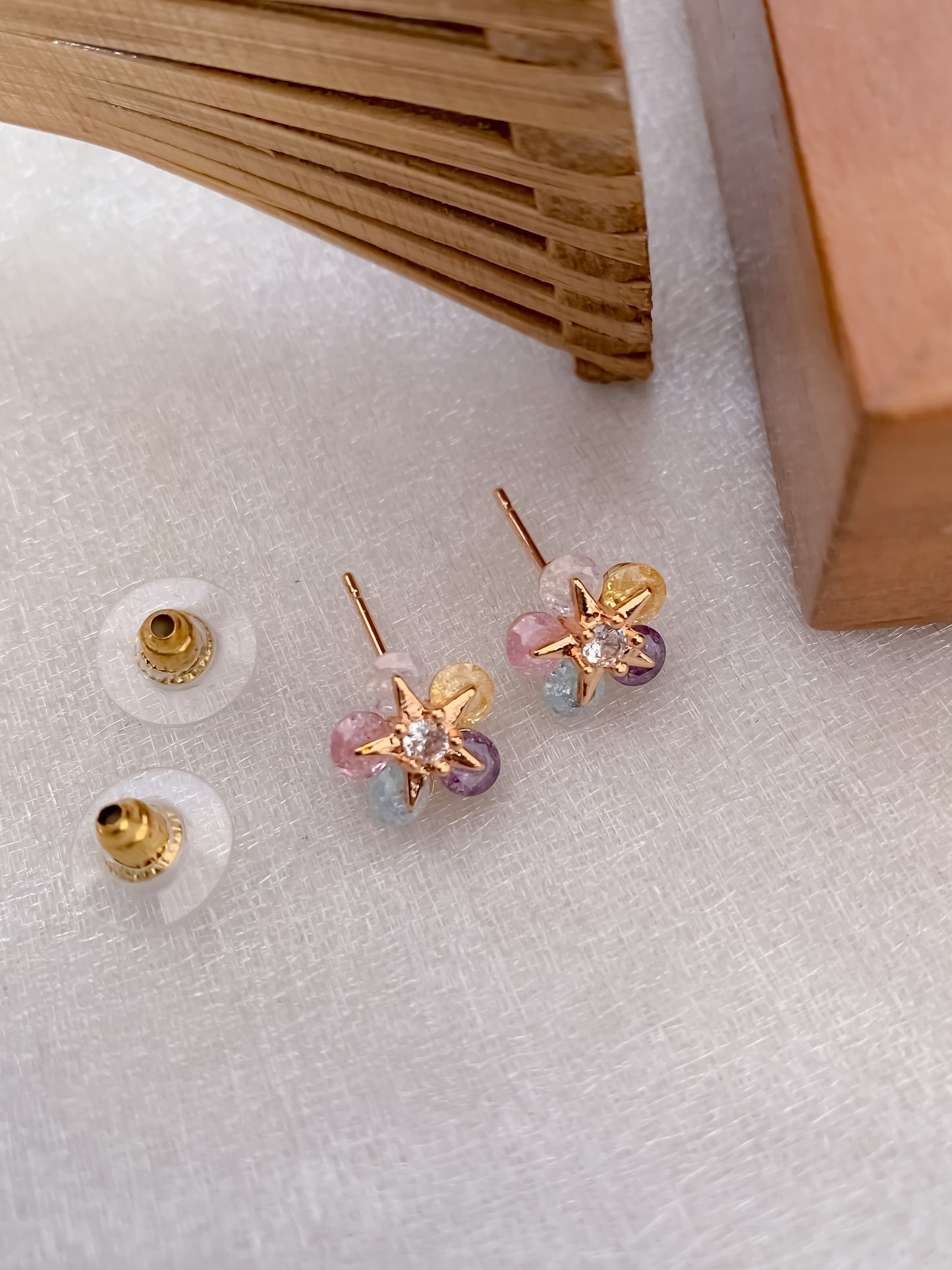 BUY 1 GET 1 FREE -Multi Color Rose Gold Fancy Earrings