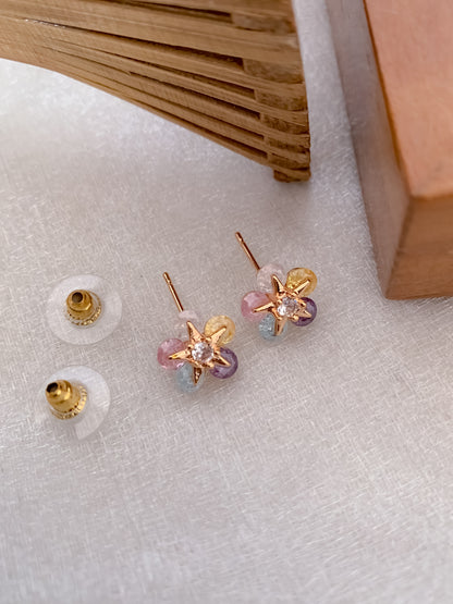 BUY 1 GET 1 FREE -Multi Color Rose Gold Fancy Earrings