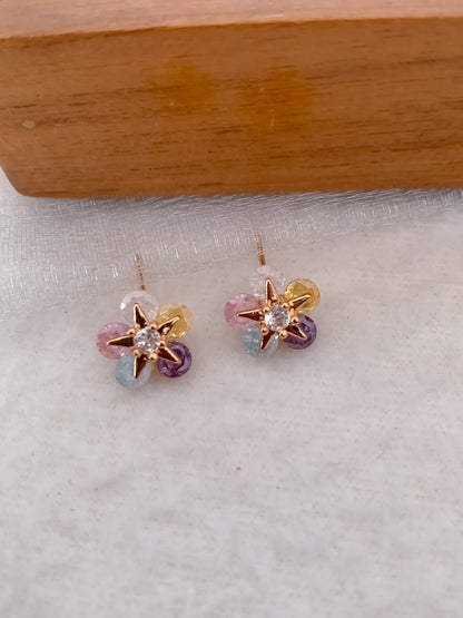 BUY 1 GET 1 FREE -Multi Color Rose Gold Fancy Earrings