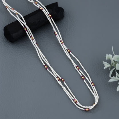 Cristal Fancy 3 Line Mala Length 18 Inch - Western Mala Set - Belleza Jewels