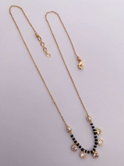 Buy 1 Get 1 Free - American Diamond  Gold Plated  Delicate Fancy Chain Mangalsutra