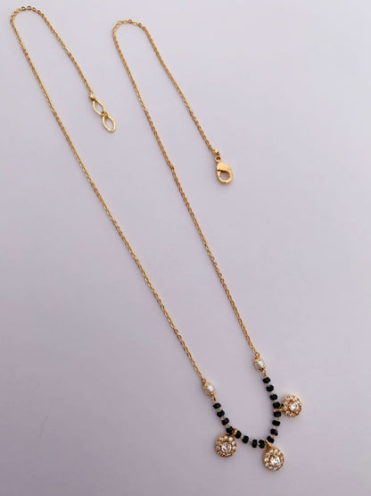 Buy 1 Get 1 Free - American Diamond  Gold Plated  Delicate Fancy Mangalsutra