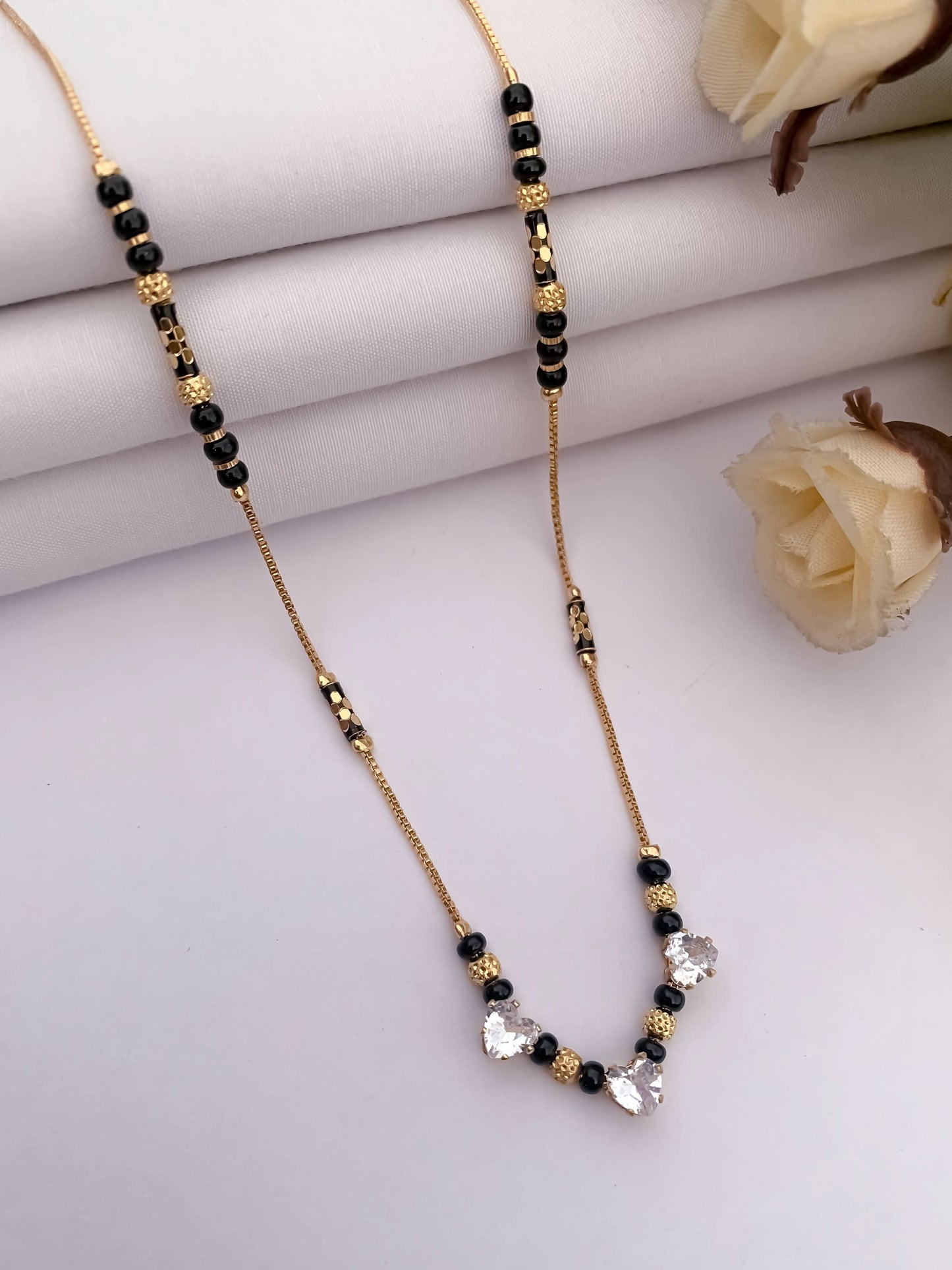 Buy 1 Get 1 Free  - American Diamond  Gold Plated Fancy Delicate Mangalsutra