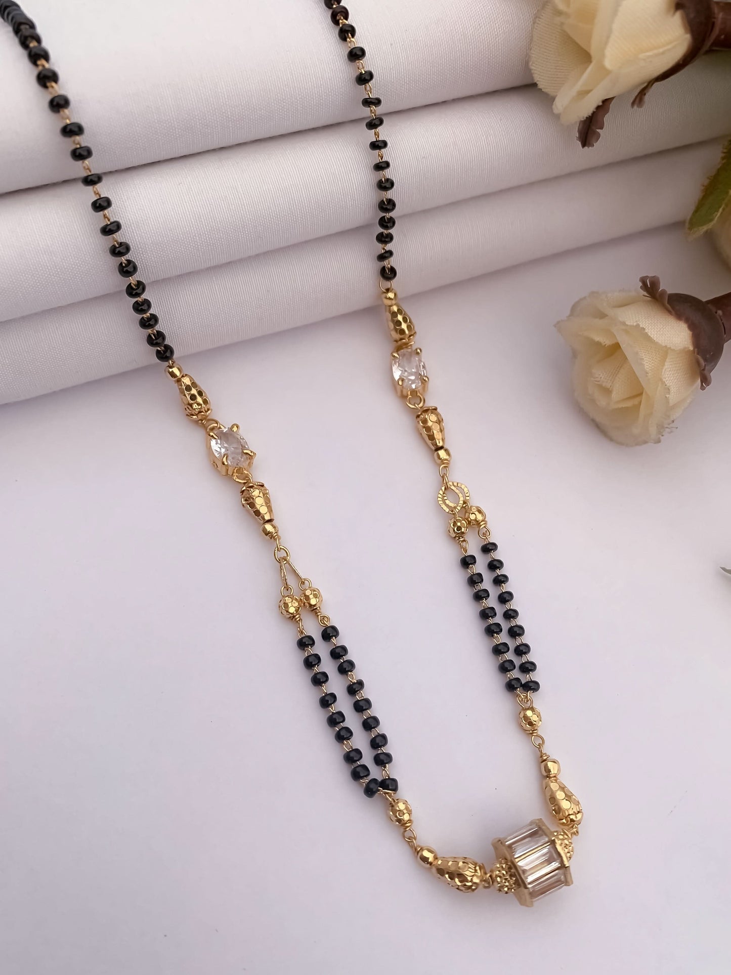 Buy 1 Get 1 Free American Diamond High Gold Plated Fancy Delicate Mangalsutra